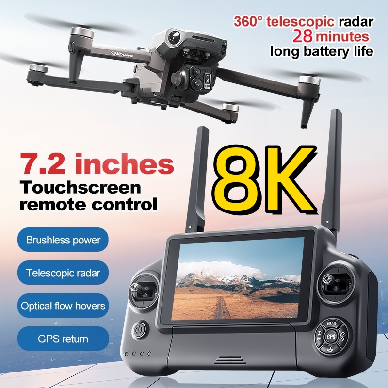 Drone Rc Explorer - 8K 3 Axis Gimbal Brushless 7.2in