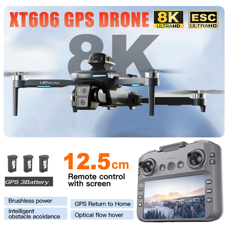 XT606 MAX 3 battery Drone 4k 8 – Drone Ls Rc recenzja i cena