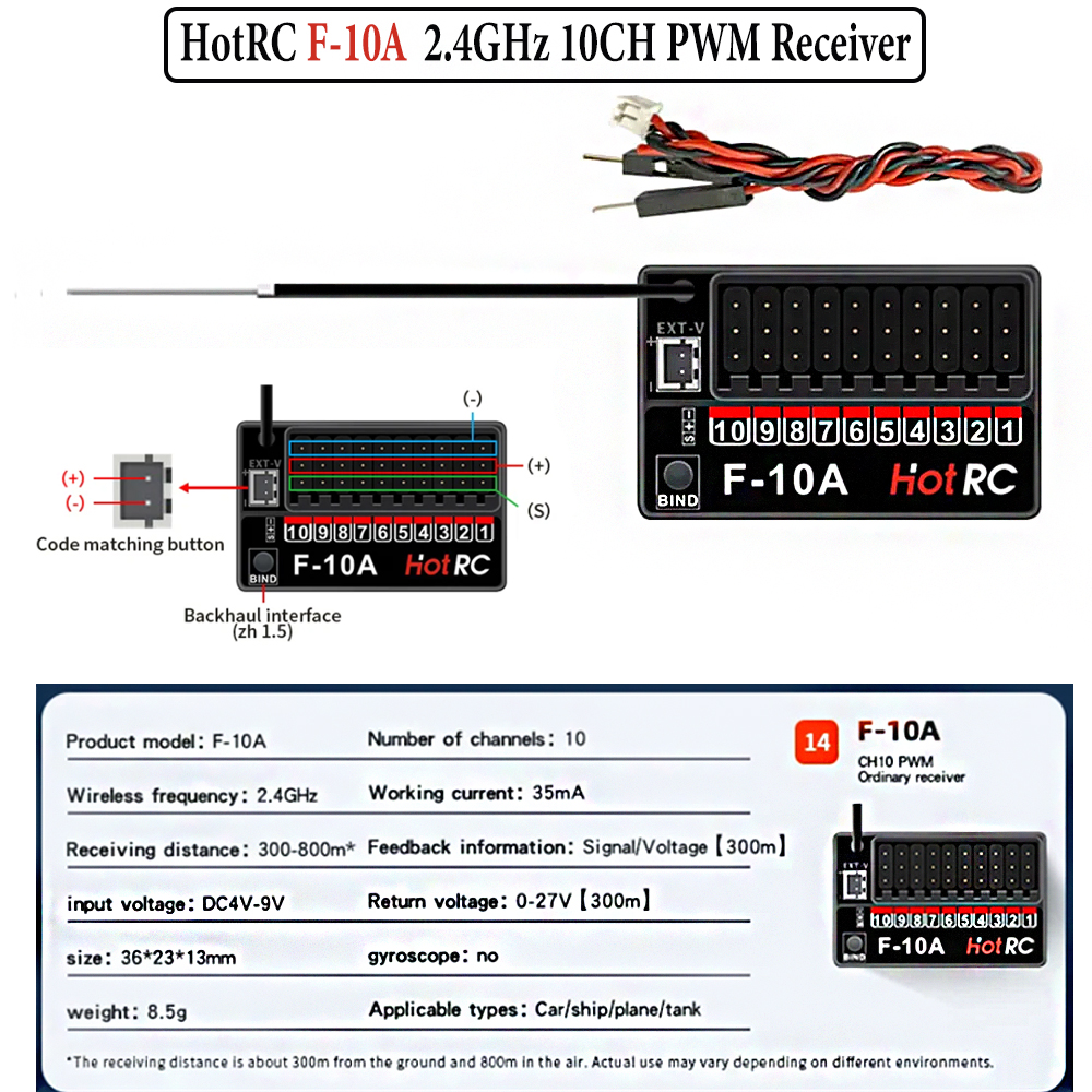 Hotrc Hot rc HT-10A HT10A 2.4G – Drone Rc Parts recenzja i cena