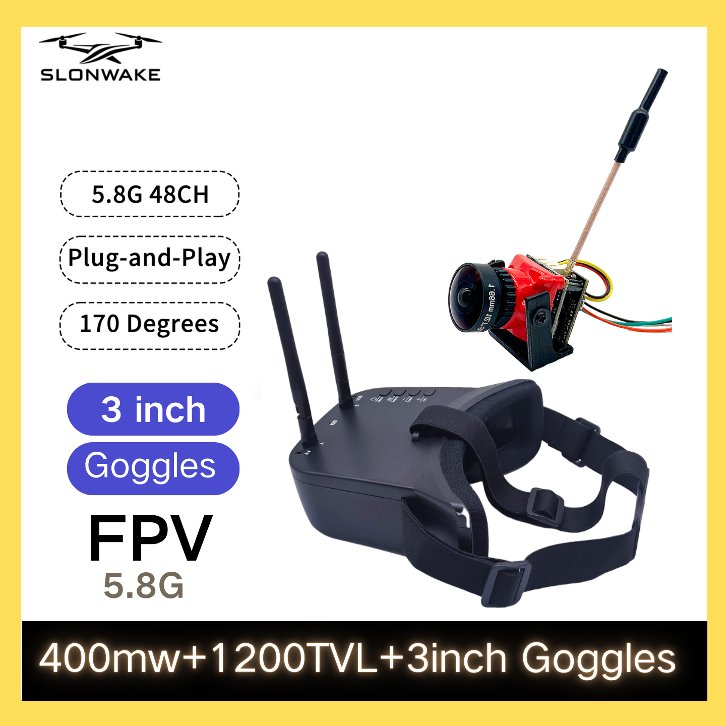 SLONWAKE 5.8G 48CH FPV 400mw V – Drone Rc Controller recenzja i cena