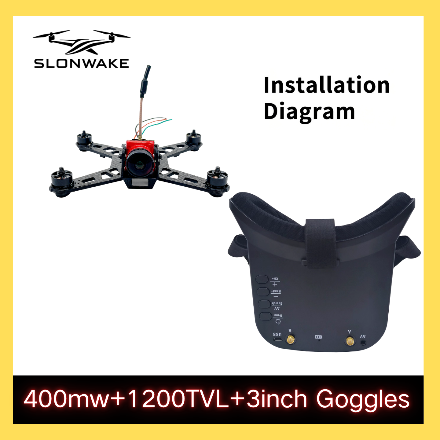 SLONWAKE 5.8G 48CH FPV 400mw V – Drone Rc Controller recenzja i cena