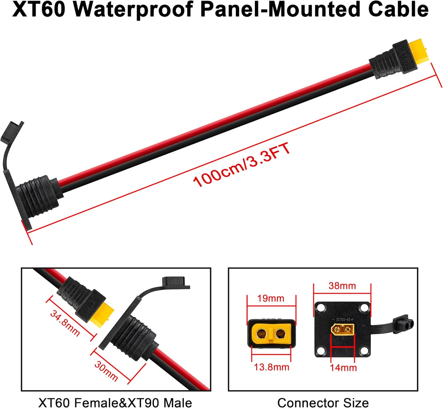 JMUYTOP 12AWG XT60 Panel Mount – Drone Bike Rc recenzja i cena