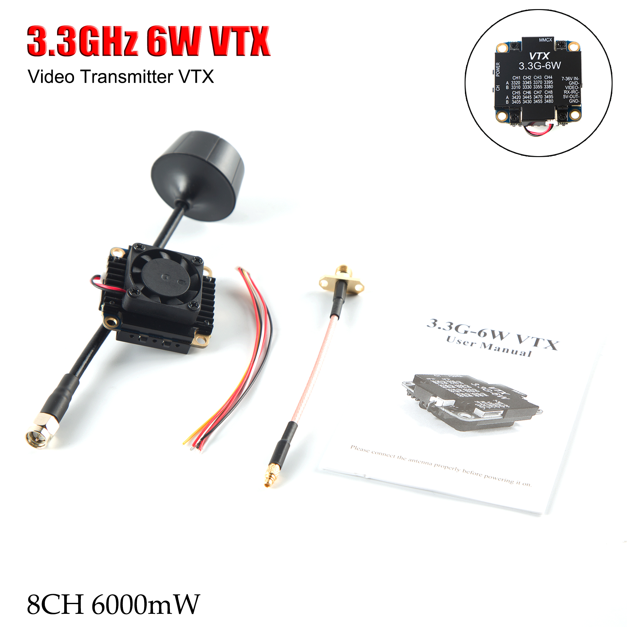 FPV Video Transmitter 3.3G 6W  – Drone Rc Controller recenzja i cena