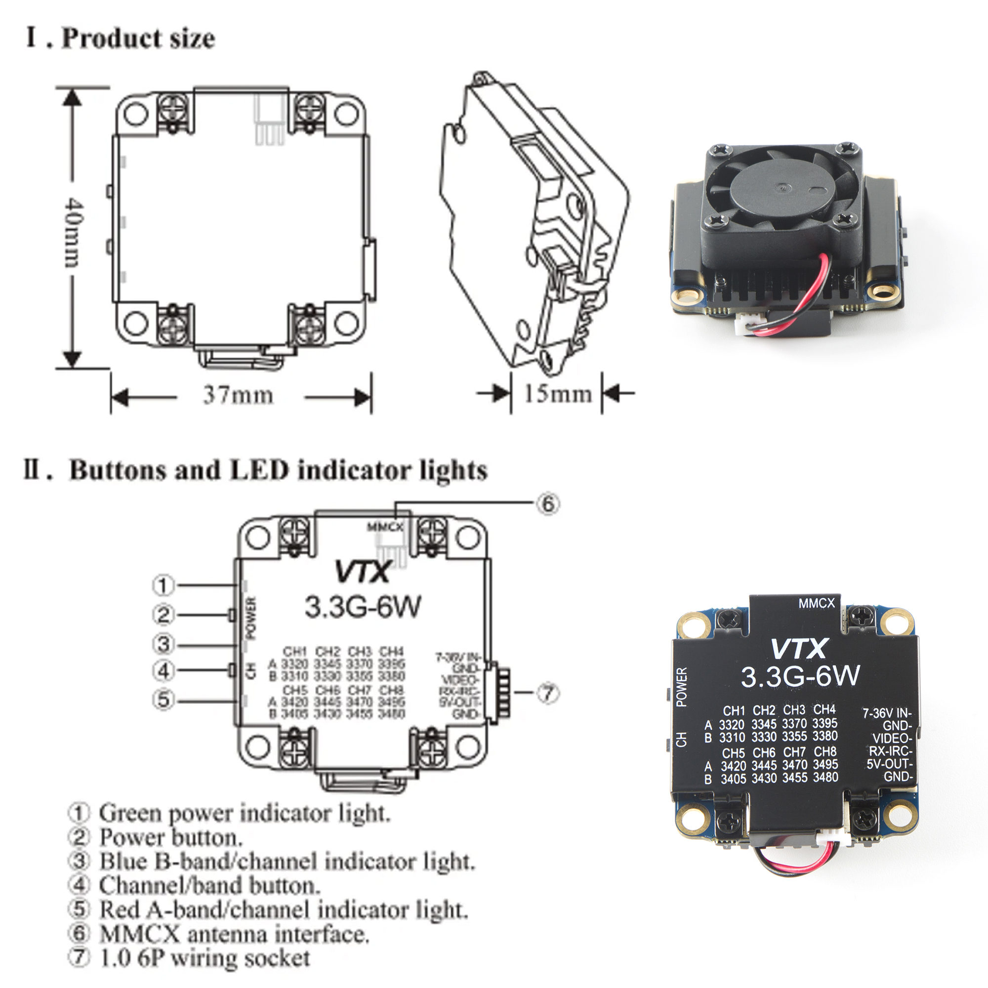FPV Video Transmitter 3.3G 6W  – Drone Rc Controller recenzja i cena